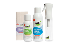 mikiGREEN trial package with toilet cleaner, kitchen cleaner, spray bottle and sponge wipes set of 4 pieces