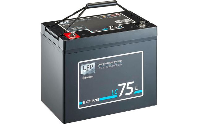 Ective LC 75L BT 12 V LiFePO4 Lithium Versorgungsbatterie 75 Ah