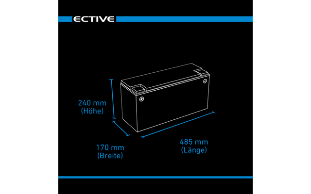 Batería de suministro de litio Ective LC 150L BT 12 V LiFePO4 150 Ah