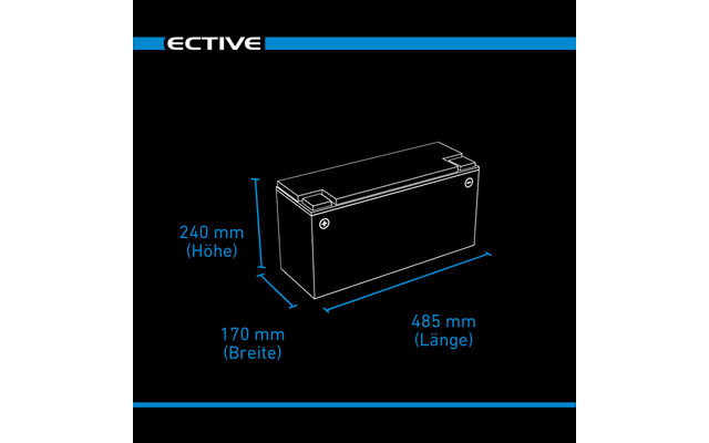 Ective LC 200 BT LT 12V LiFePO4 lithium voedingsbatterij 200 Ah