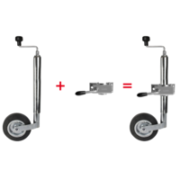 LAS neuswiel met beugel 48 mm massief rubberen wiel