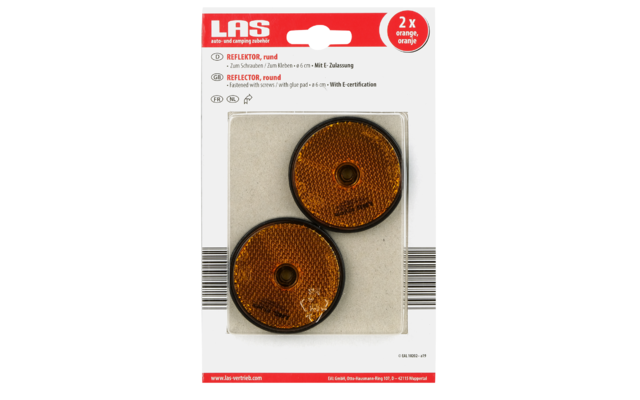 LAS reflector 2 pieces 60 mm round orange