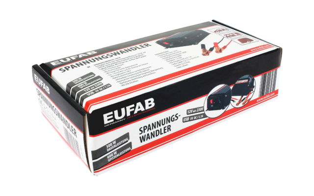 Convertidor de tensión Eufab 300 W 12 a 230 V