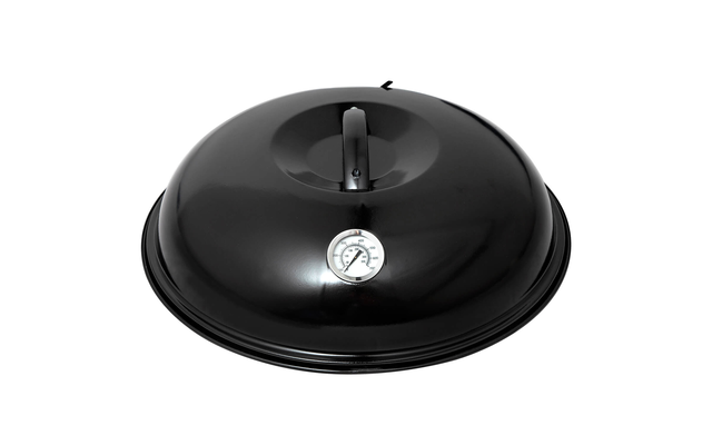 All Grill Paella World Hotte de cuisson émaillée avec dispositif d'évacuation de la vapeur et thermomètre 42 cm noir
