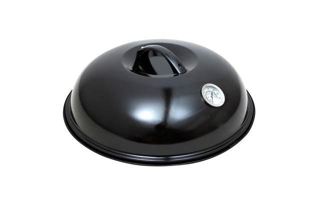 Tutto Grill Paella World smaltato cappa con dispositivo di cottura a vapore e termometro 42 cm nero