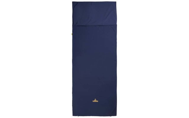 Sacco a pelo Nomad Drytouch travel sheet ticking blu scuro