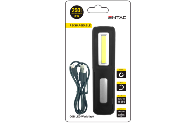 Entac work light 1W COB and 3W XPE rechargeable