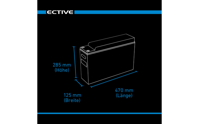 Ective LC 200 Slim12 V LiFePO4 Lithium 200 Ah Supply Battery