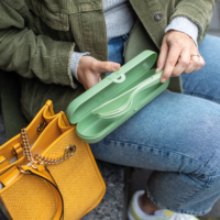 Koziol Cutlery Case KLIKK ETUI nature leaf green