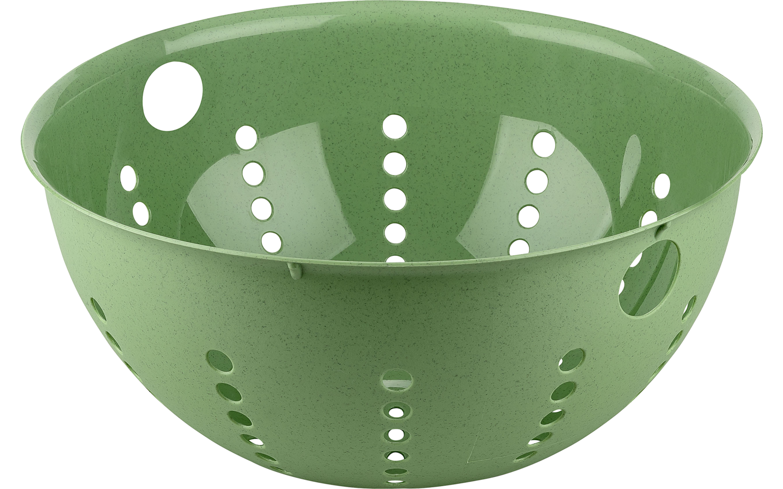 Grüne Kunststoff-Salatschüssel mit Löchern