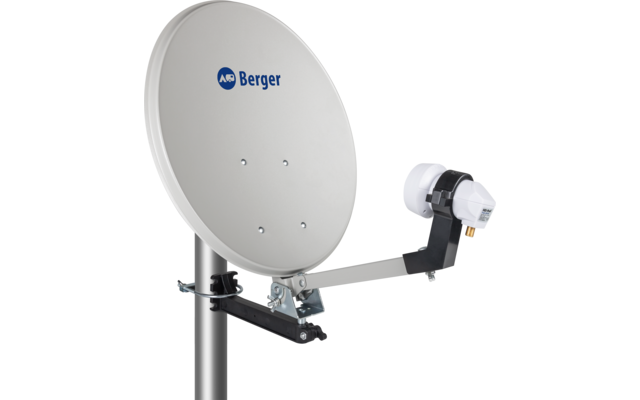 Sistema satellitare mobile Berger set completo LNB singolo in valigia da campeggio