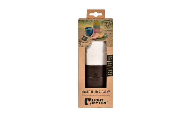 Light My Fire MyCup'n Lid corto orgánico 4-pack crema/cacao