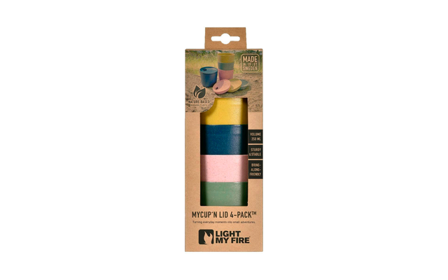 Light My Fire MyCup'n Lid corto orgánico 4-pack naturaleza