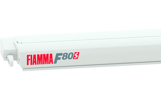Fiamma F80s 400 Markise Gehäusefarbe Polar White Tuchfarbe Royal Grey 400 cm