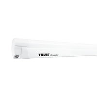 Toldo de pared carcasa blanca lona color Uni Grey 4,5 m Omnistor 8000 Thule