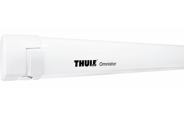 Thule Omnistor 5200 Dachmarkise mit Motor Gehäusefarbe Weiß Tuchfarbe Mystic Grau 3,5 m 