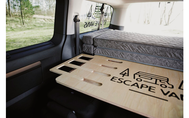 Escape Vans Tour Box XL Klapptisch / Bett / Schublade Box VW Caravelle / Multivan / Transporter T6 / T6.1 Ash