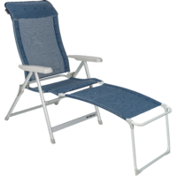 Berger Luxus XL Fauteuil pliable bleu Set incl. repose-jambes