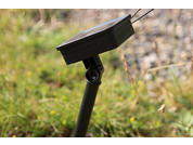 Camera on a tripod standing in the grass